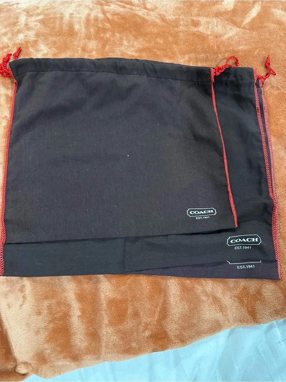 Coach Black Dust Bags with Red Trim (set of 3)